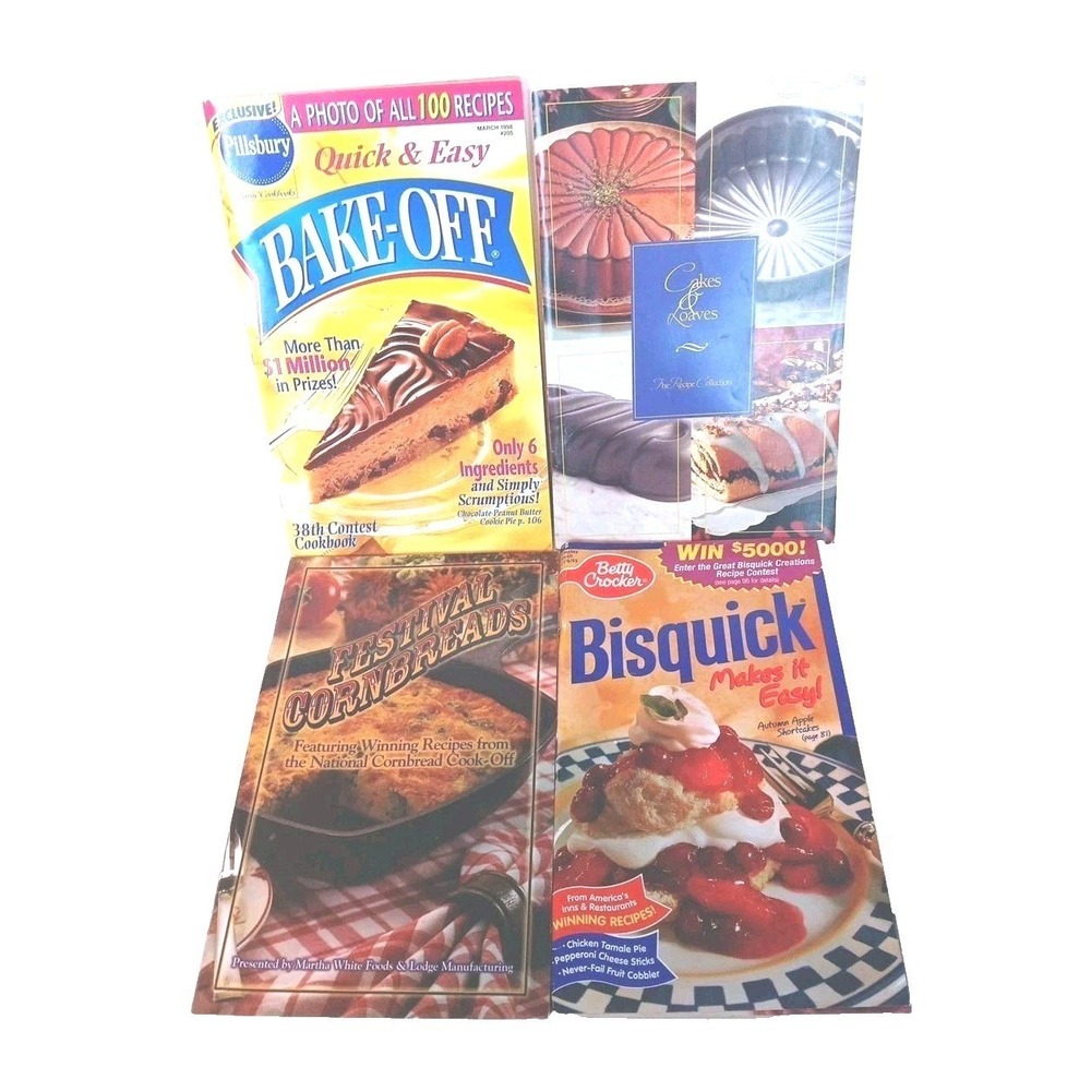 Vintage Cookbook Lot Pillsbury Bake-Off Bisquick Festival Cornbreads 4 Booklets